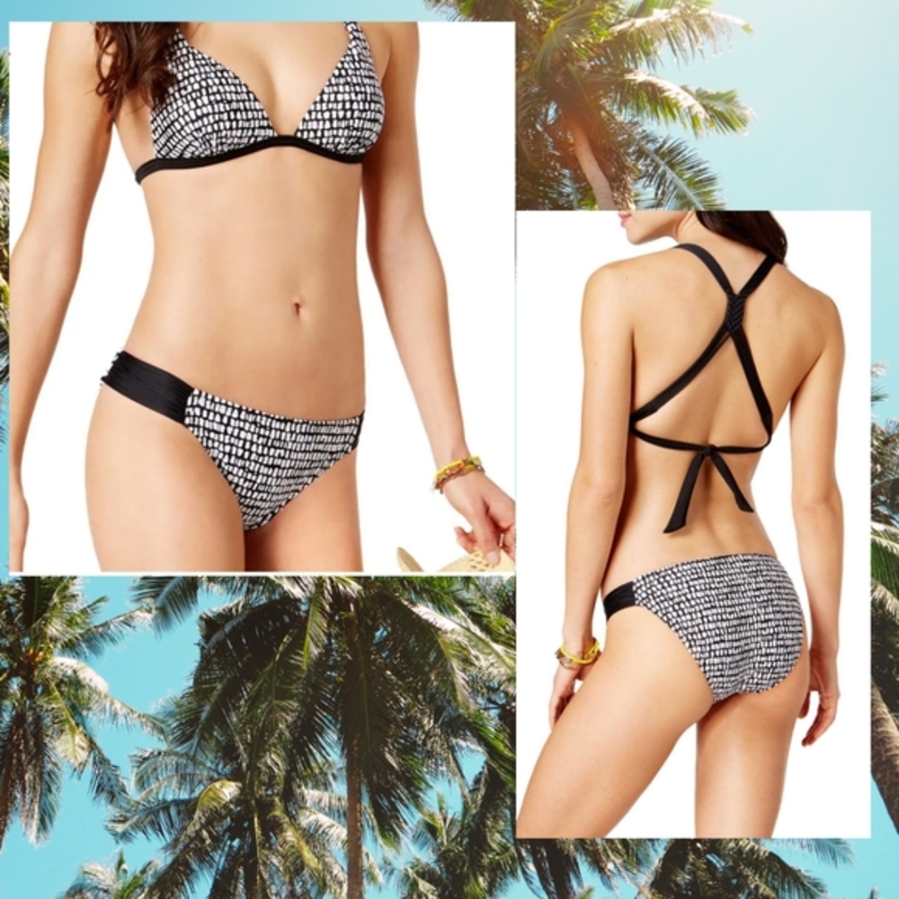 Hula Honey Bump In The Road Bikini, Mis-matched Top/Bottom Size, Black/White